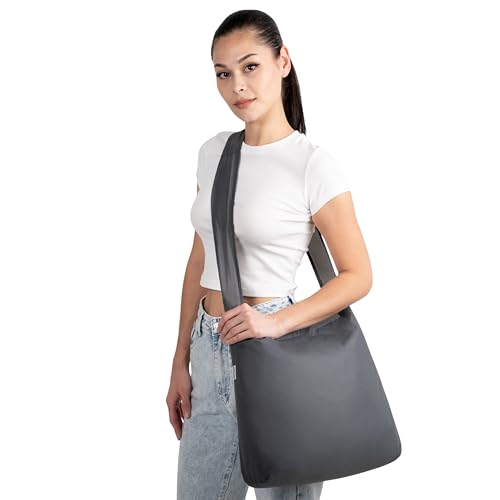 Nanobag Ultra-Lightweight Foldable Tote for Women & Men, Reusable Grocery & Travel Bag, Packable Collapsible Compact Market Essential (Standard Black)