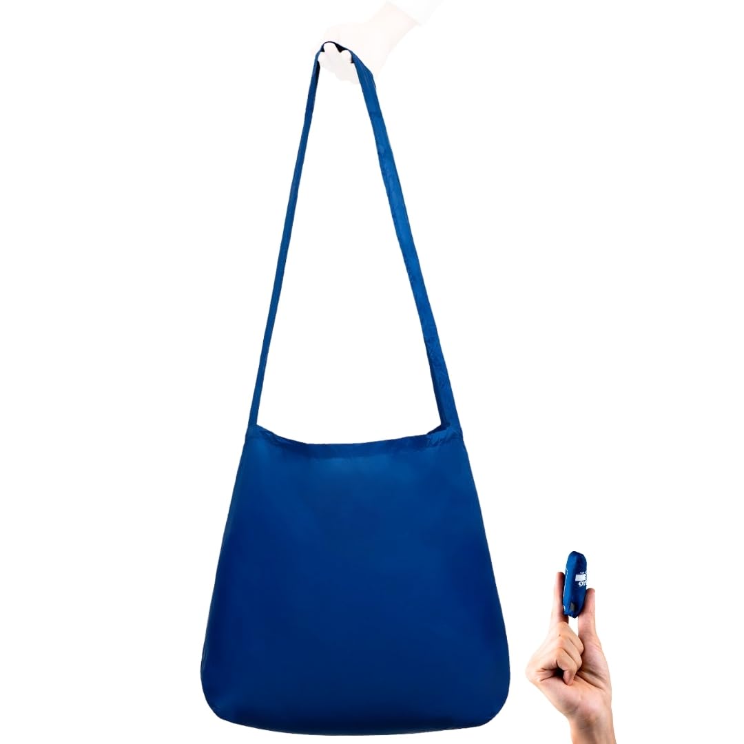 Nanobag Ultra-Lightweight Foldable Tote for Women & Men, Reusable Grocery & Travel Bag, Packable Collapsible Compact Market Essential (Standard Black)