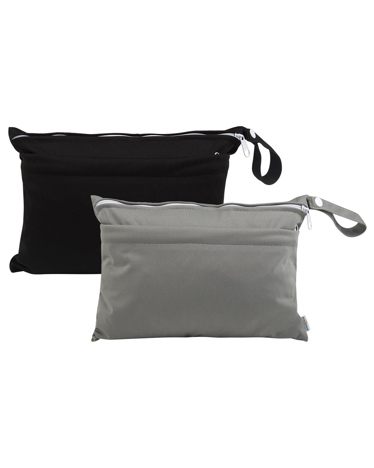 babygoal Wet Dry Bags 3 Pack, Waterproof Reusable Travel Bags for Swimsuits, Baby Cloth Diapers, Beach, Pool, Gym Bag & Wet Clothes with 2 Pockets L-BWG