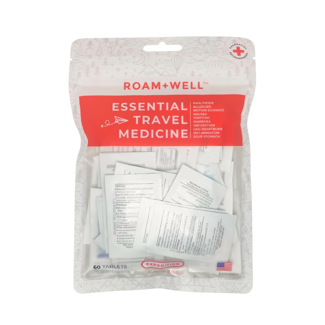 Essential Travel Medicine Kit, OTC Travel Medication, TSA Approved (Business | 18 Tablets)