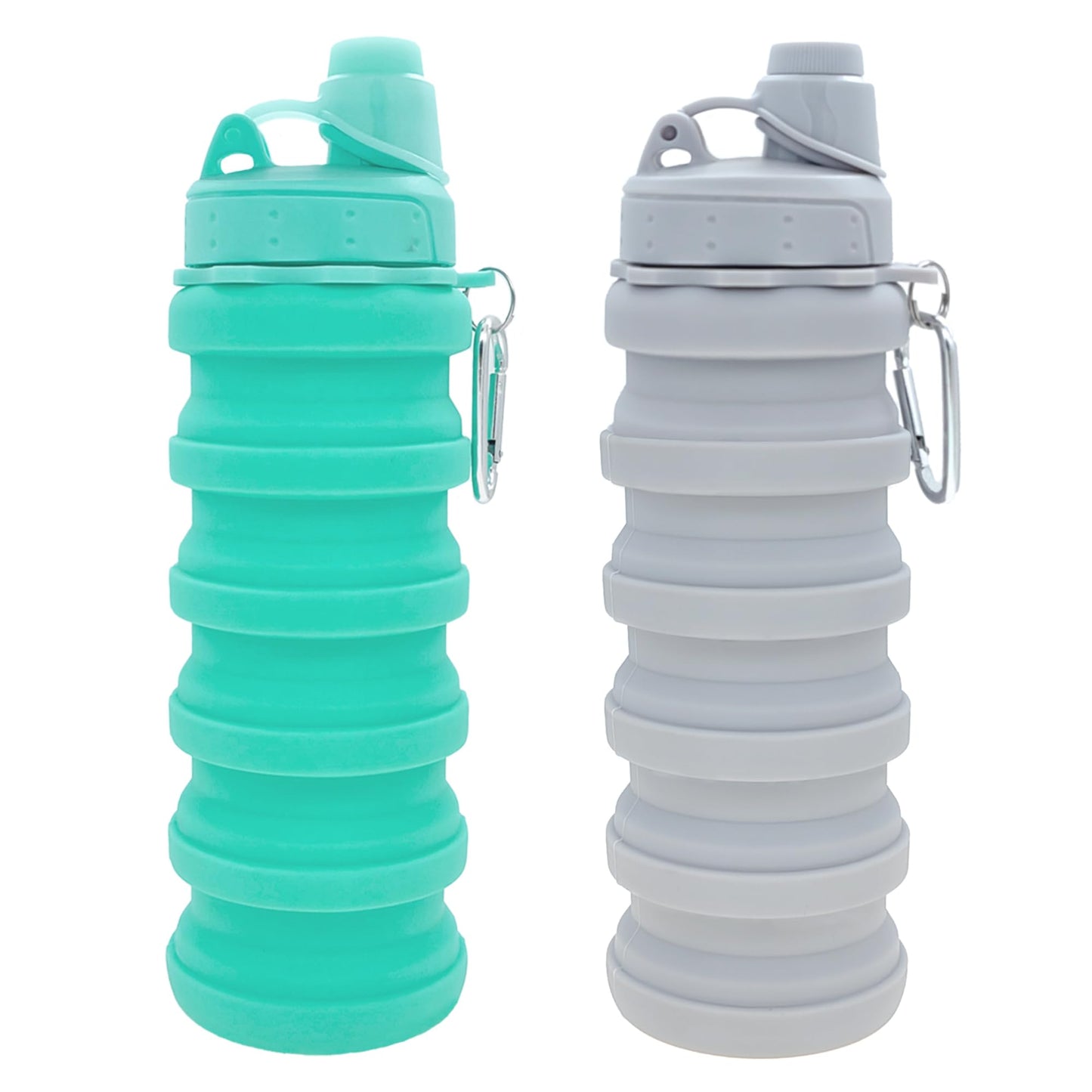 Collapsible Water Bottles Travel water bottle Sports Portable Sport Water Bottle Reusable Water Bottles comes with mountaineering Buckle 500ml silicone Water-proof camping water bottle