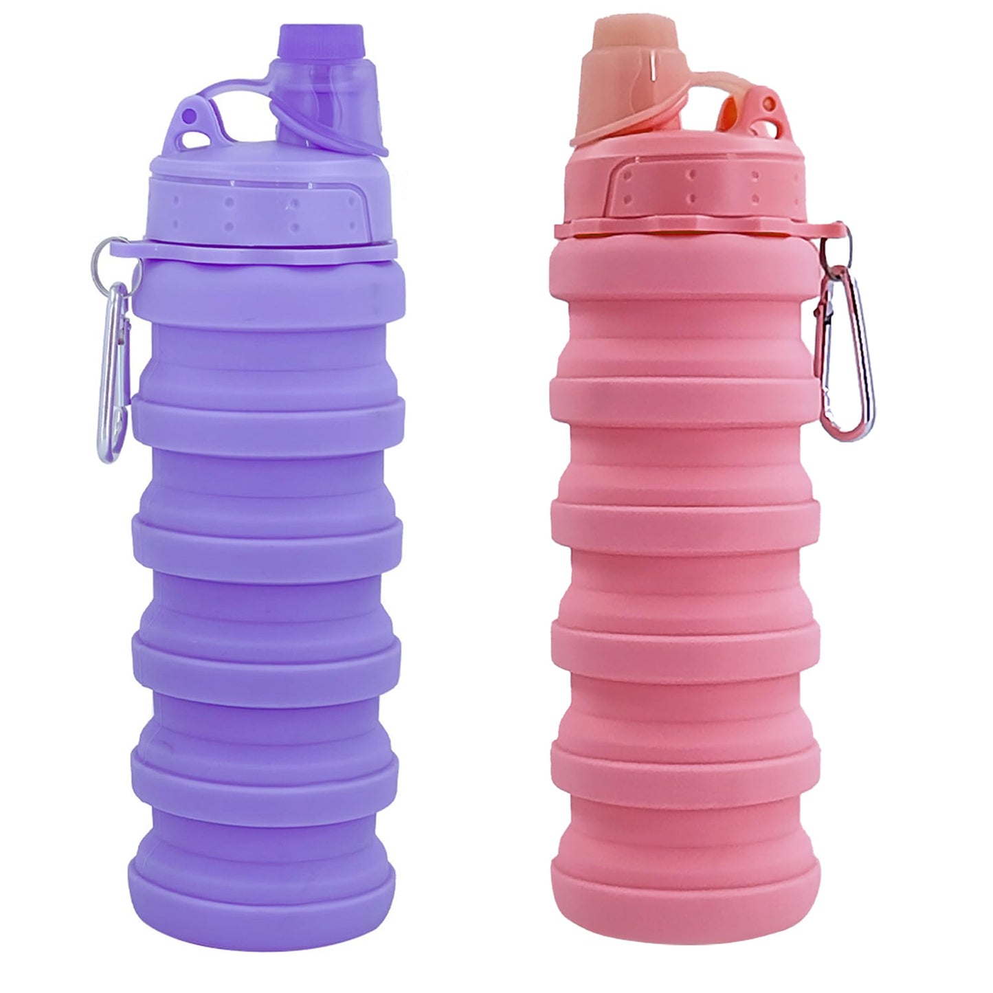 Collapsible Water Bottles Travel water bottle Sports Portable Sport Water Bottle Reusable Water Bottles comes with mountaineering Buckle 500ml silicone Water-proof camping water bottle