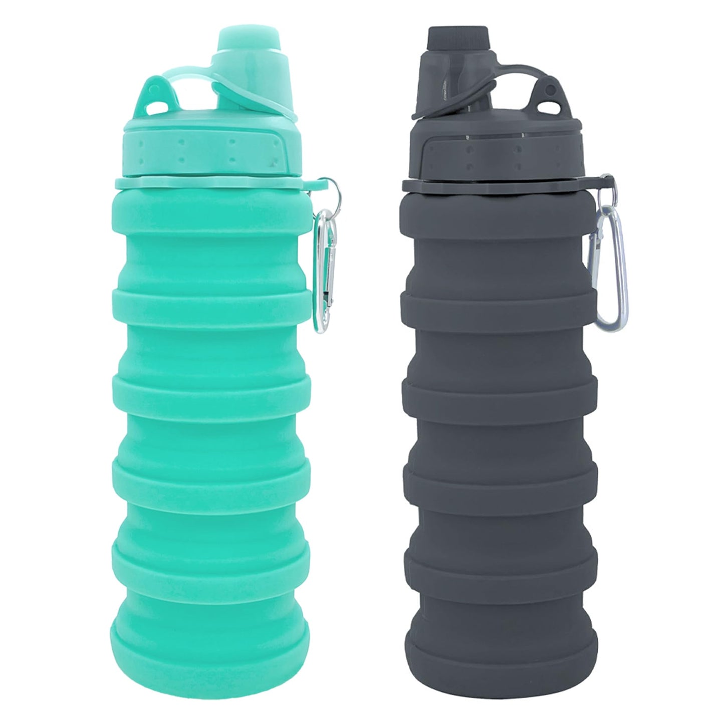 Collapsible Water Bottles Travel water bottle Sports Portable Sport Water Bottle Reusable Water Bottles comes with mountaineering Buckle 500ml silicone Water-proof camping water bottle