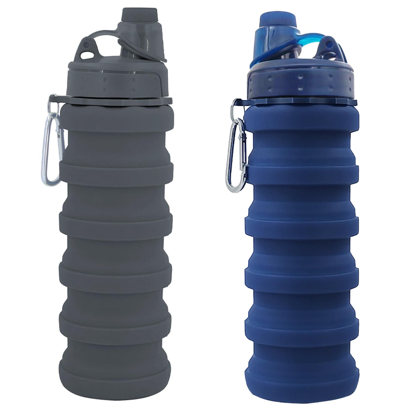 Collapsible Water Bottles Travel water bottle Sports Portable Sport Water Bottle Reusable Water Bottles comes with mountaineering Buckle 500ml silicone Water-proof camping water bottle