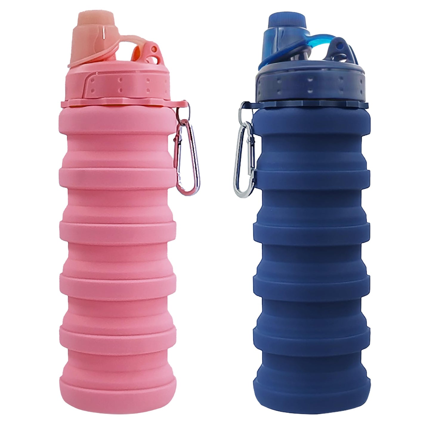 Collapsible Water Bottles Travel water bottle Sports Portable Sport Water Bottle Reusable Water Bottles comes with mountaineering Buckle 500ml silicone Water-proof camping water bottle