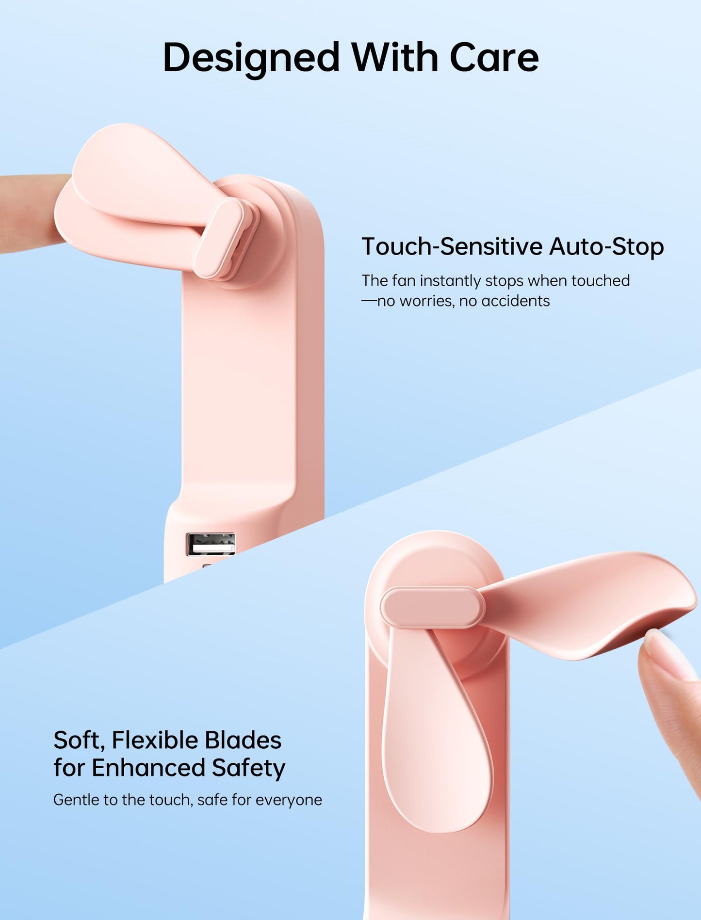 JISULIFE Handheld Mini Fan, 3 IN 1 USB Rechargeable Portable Fan [12-19 Working Hours] with Power Bank, Flashlight, Pocket Design for Travel/Summer/Concerts/Lash, Gifts for Women(Green)