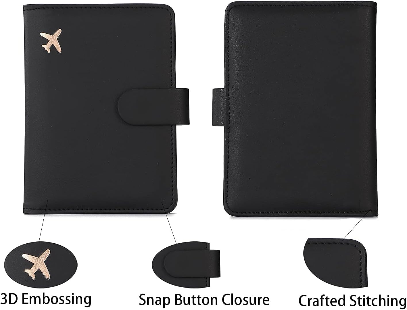 Melsbrinna Premium Leather Passport Holder Covers Case, Waterproof Rfid Blocking Travel Wallet Passport Holder with Pen Holder, Cute Passport Book for Women/Men