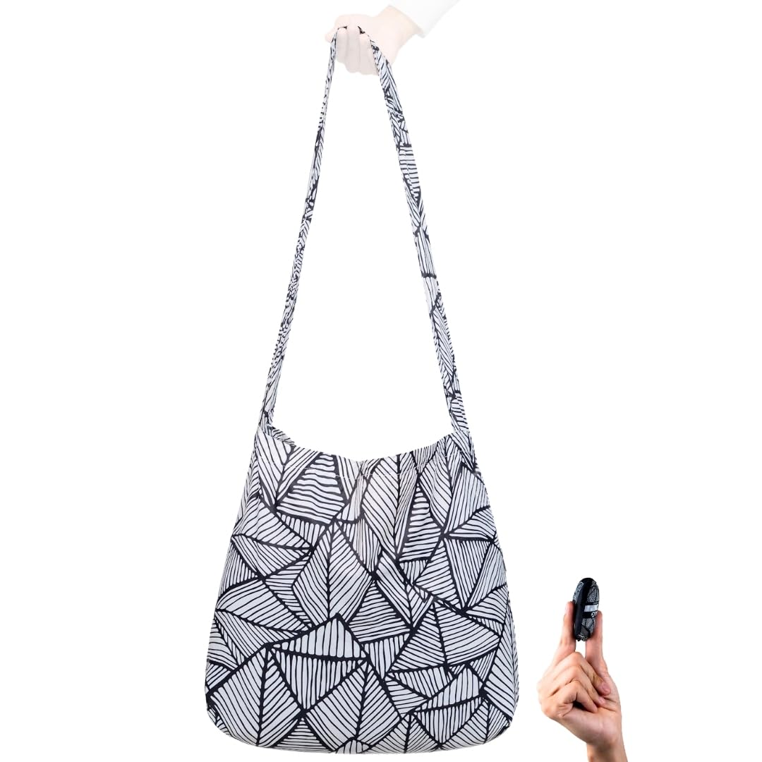 Nanobag Ultra-Lightweight Foldable Tote for Women & Men, Reusable Grocery & Travel Bag, Packable Collapsible Compact Market Essential (Standard Black)