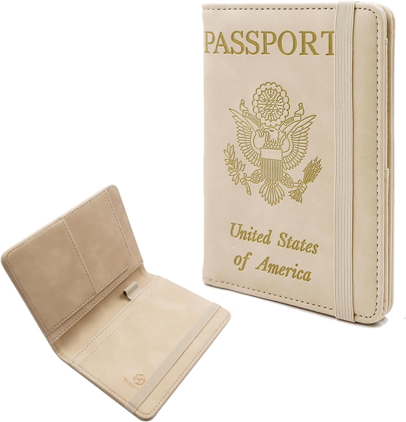 Melsbrinna Premium Leather Passport Holder Covers Case, Waterproof Rfid Blocking Travel Wallet Passport Holder with Pen Holder, Cute Passport Book for Women/Men