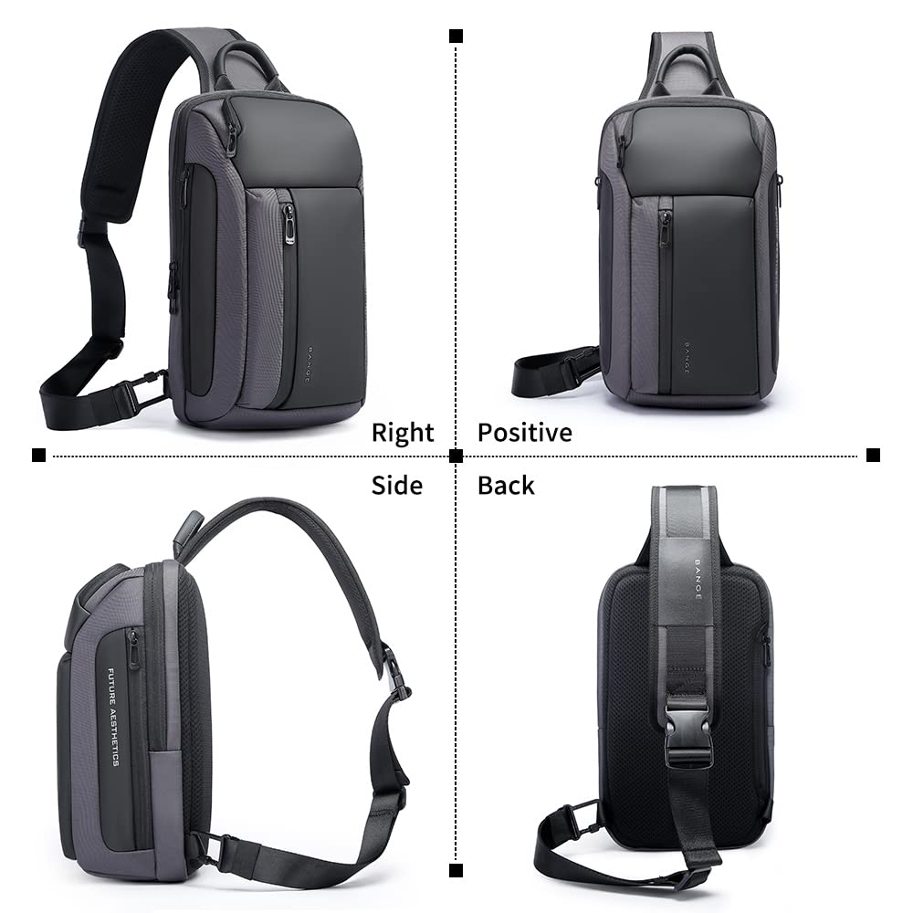 BANGE Sling Bag, Waterproof Men's Chest Bag Shoulder bags Crossbody Sling Backpack for Men……