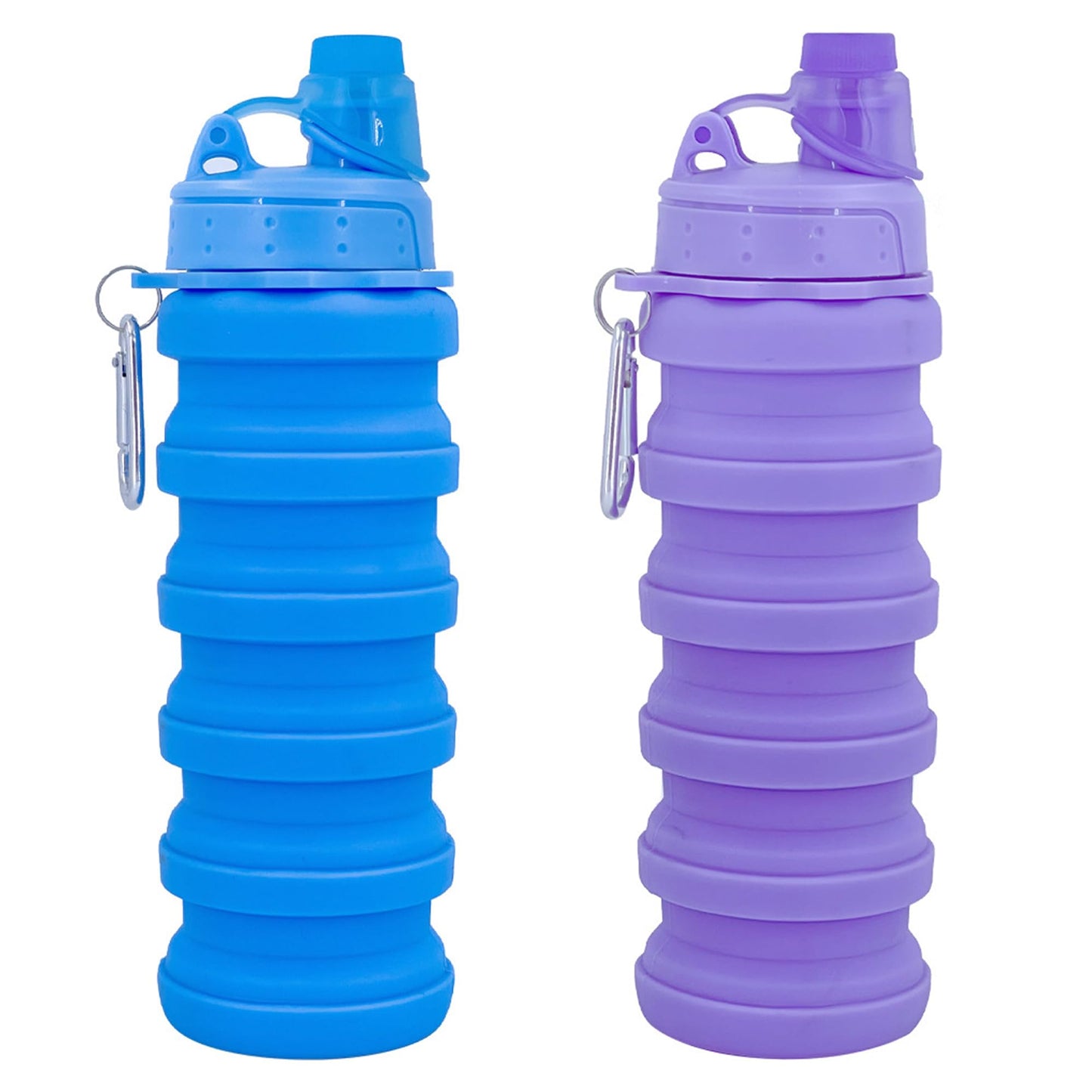 Collapsible Water Bottles Travel water bottle Sports Portable Sport Water Bottle Reusable Water Bottles comes with mountaineering Buckle 500ml silicone Water-proof camping water bottle