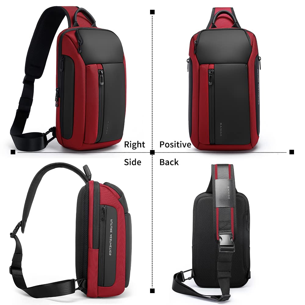 BANGE Sling Bag, Waterproof Men's Chest Bag Shoulder bags Crossbody Sling Backpack for Men……