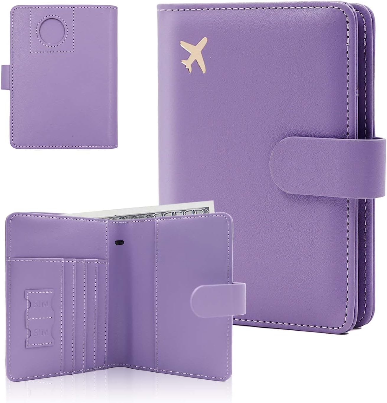 Melsbrinna Premium Leather Passport Holder Covers Case, Waterproof Rfid Blocking Travel Wallet Passport Holder with Pen Holder, Cute Passport Book for Women/Men