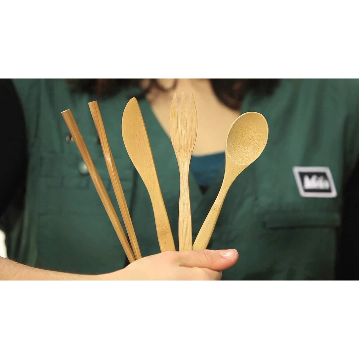To Go Ware To Go Ware Reusable Bamboo Travel Utensils with Carrying Case & Carabiner Clip | Bamboo Utensils | Eco Friendly