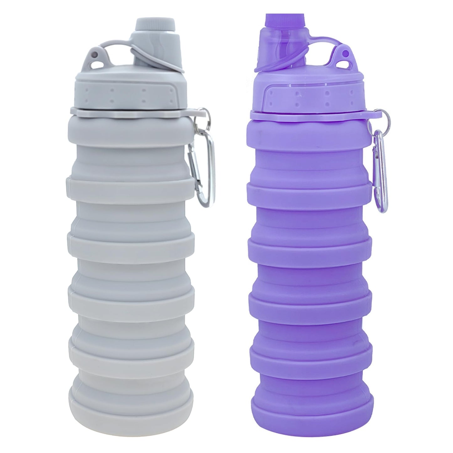 Collapsible Water Bottles Travel water bottle Sports Portable Sport Water Bottle Reusable Water Bottles comes with mountaineering Buckle 500ml silicone Water-proof camping water bottle