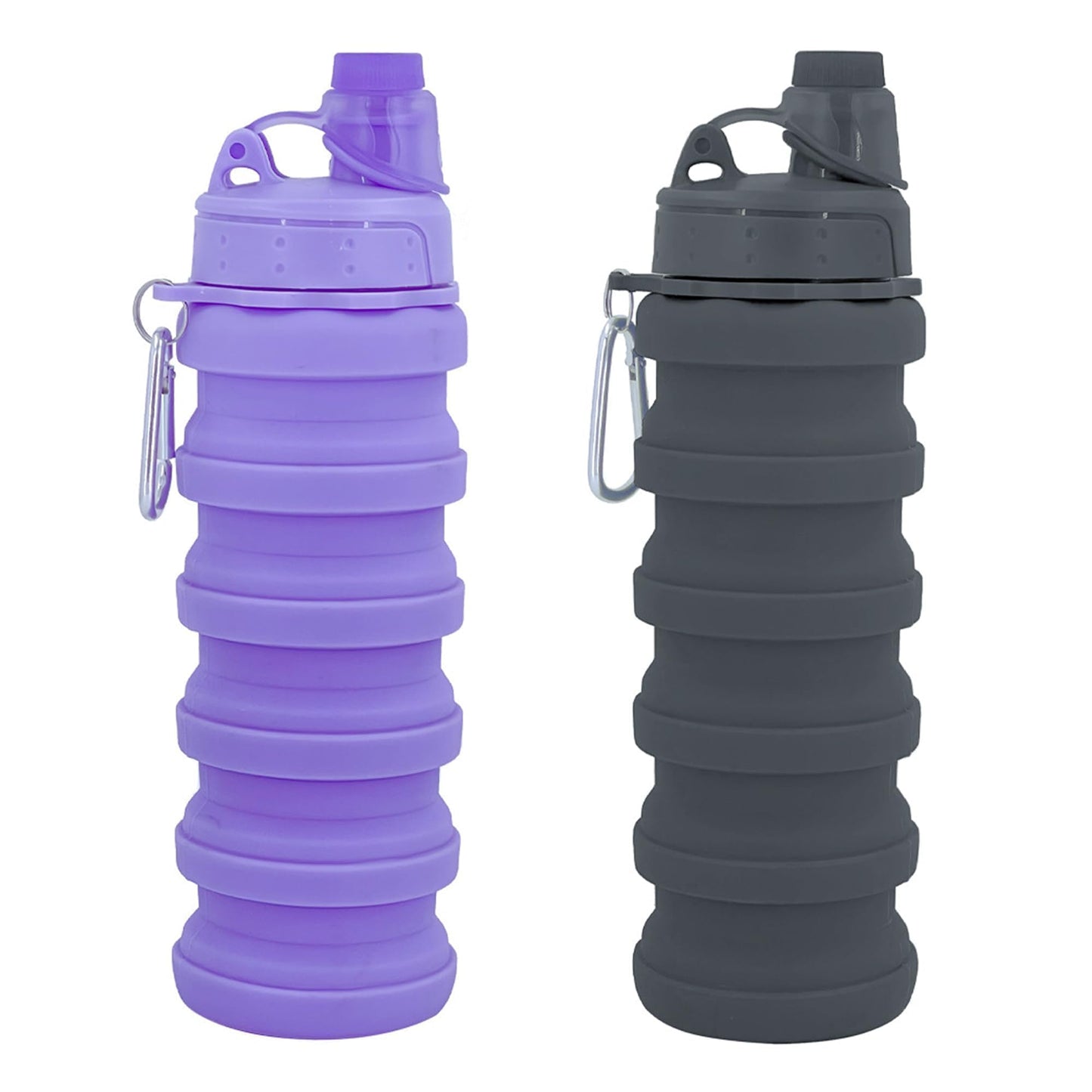 Collapsible Water Bottles Travel water bottle Sports Portable Sport Water Bottle Reusable Water Bottles comes with mountaineering Buckle 500ml silicone Water-proof camping water bottle