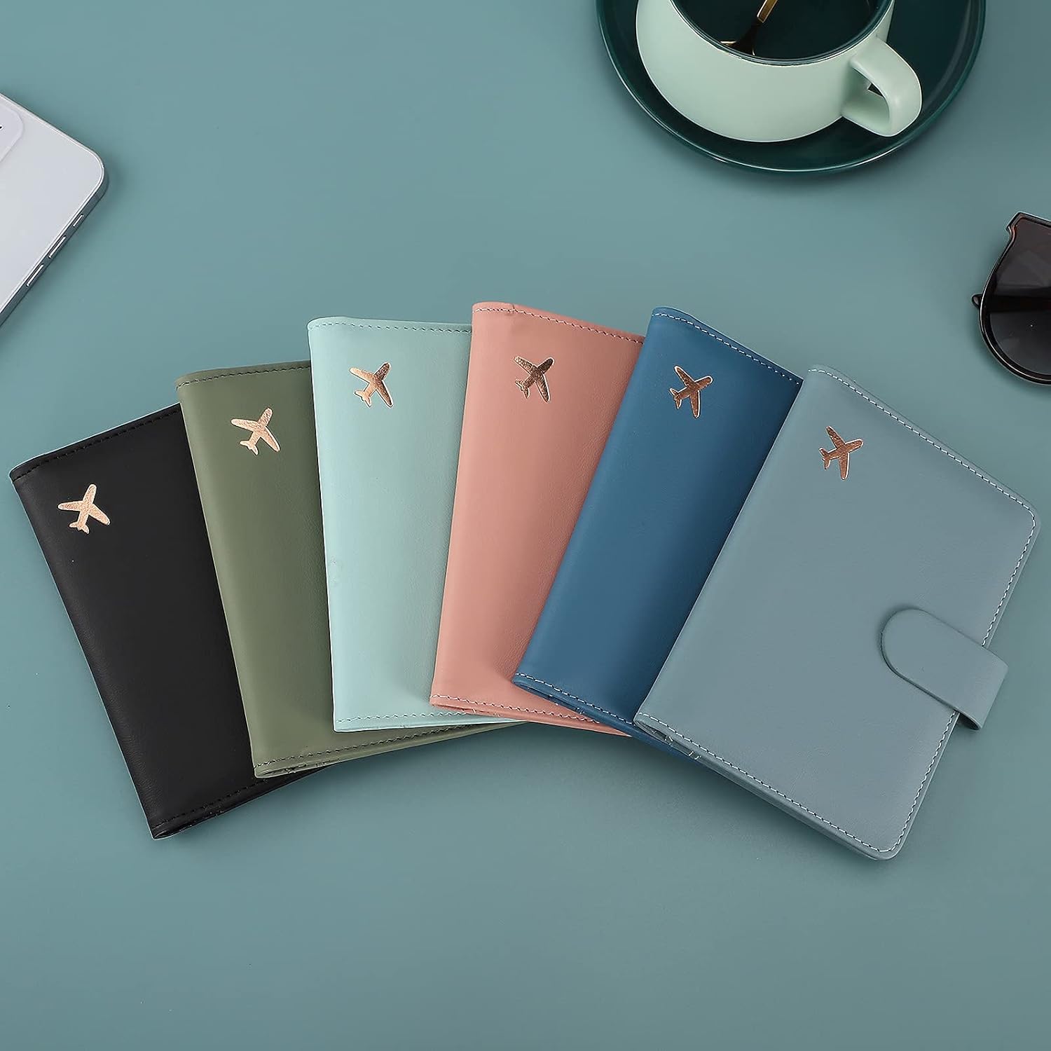 Melsbrinna Premium Leather Passport Holder Covers Case, Waterproof Rfid Blocking Travel Wallet Passport Holder with Pen Holder, Cute Passport Book for Women/Men