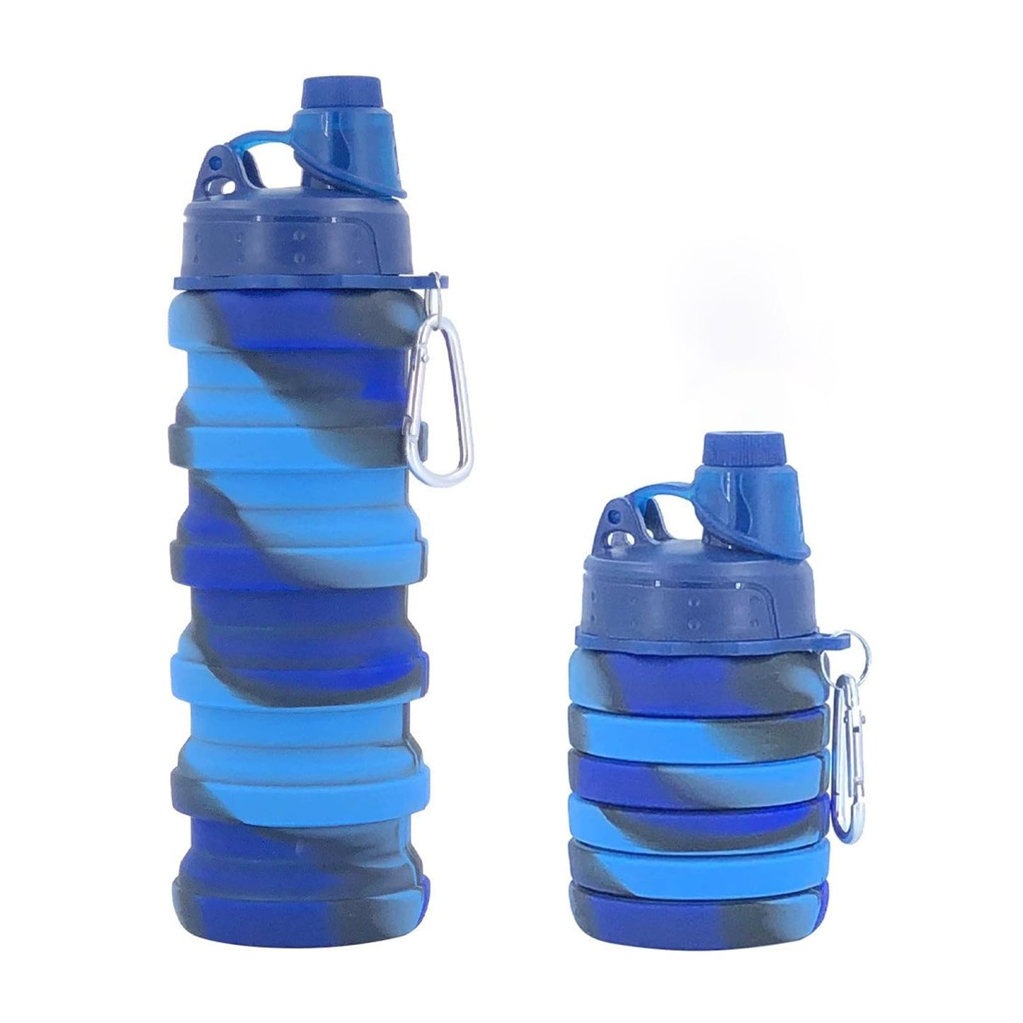 Collapsible Water Bottles Travel water bottle Sports Portable Sport Water Bottle Reusable Water Bottles comes with mountaineering Buckle 500ml silicone Water-proof camping water bottle
