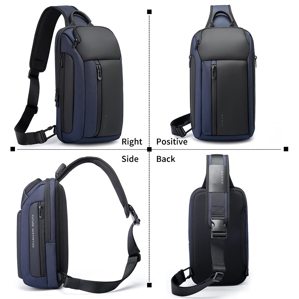 BANGE Sling Bag, Waterproof Men's Chest Bag Shoulder bags Crossbody Sling Backpack for Men……