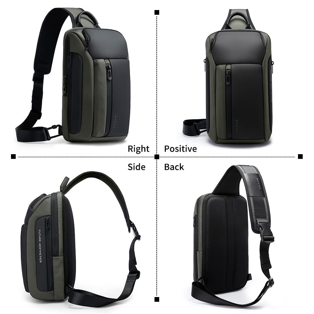 BANGE Sling Bag, Waterproof Men's Chest Bag Shoulder bags Crossbody Sling Backpack for Men……