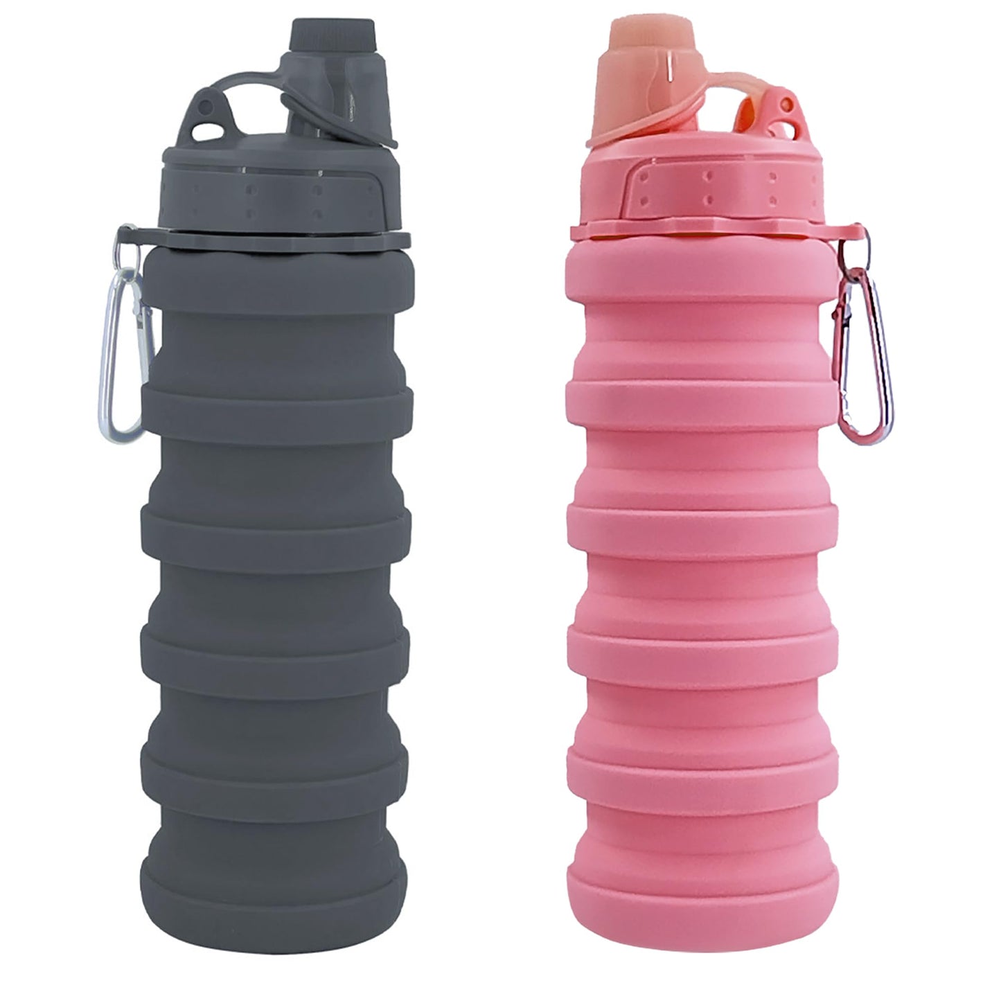 Collapsible Water Bottles Travel water bottle Sports Portable Sport Water Bottle Reusable Water Bottles comes with mountaineering Buckle 500ml silicone Water-proof camping water bottle