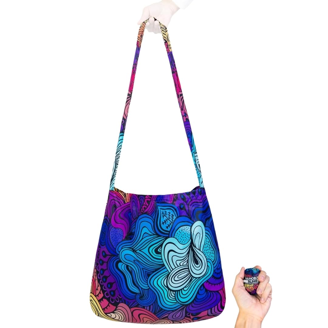 Nanobag Ultra-Lightweight Foldable Tote for Women & Men, Reusable Grocery & Travel Bag, Packable Collapsible Compact Market Essential (Standard Black)