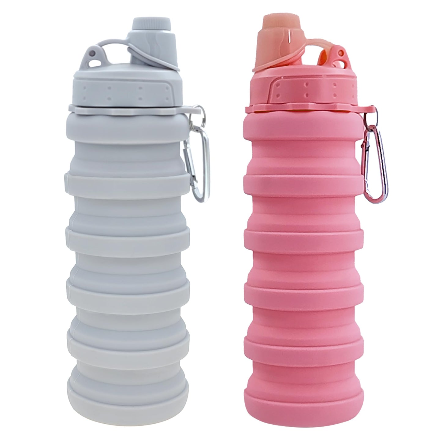 Collapsible Water Bottles Travel water bottle Sports Portable Sport Water Bottle Reusable Water Bottles comes with mountaineering Buckle 500ml silicone Water-proof camping water bottle