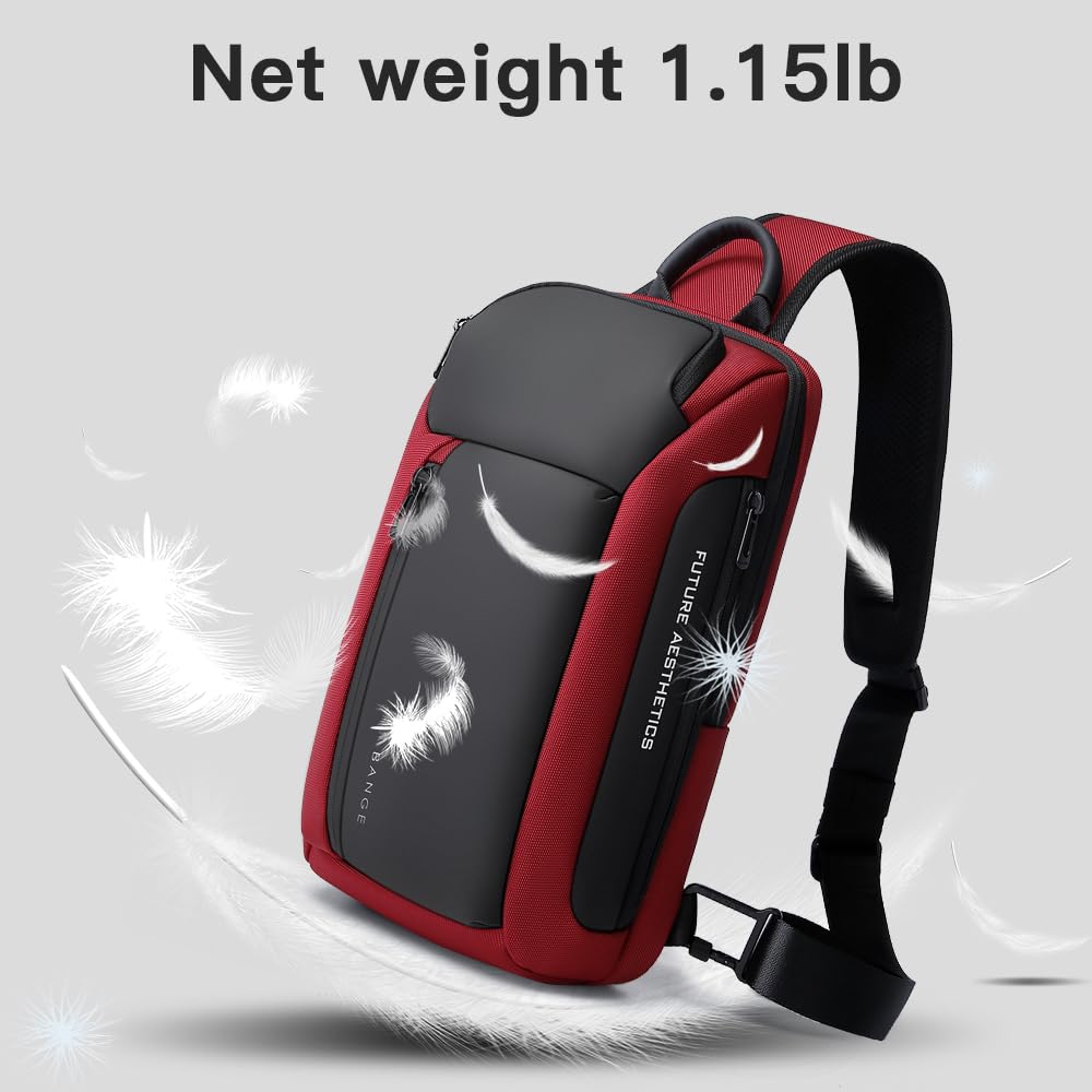 BANGE Sling Bag, Waterproof Men's Chest Bag Shoulder bags Crossbody Sling Backpack for Men……