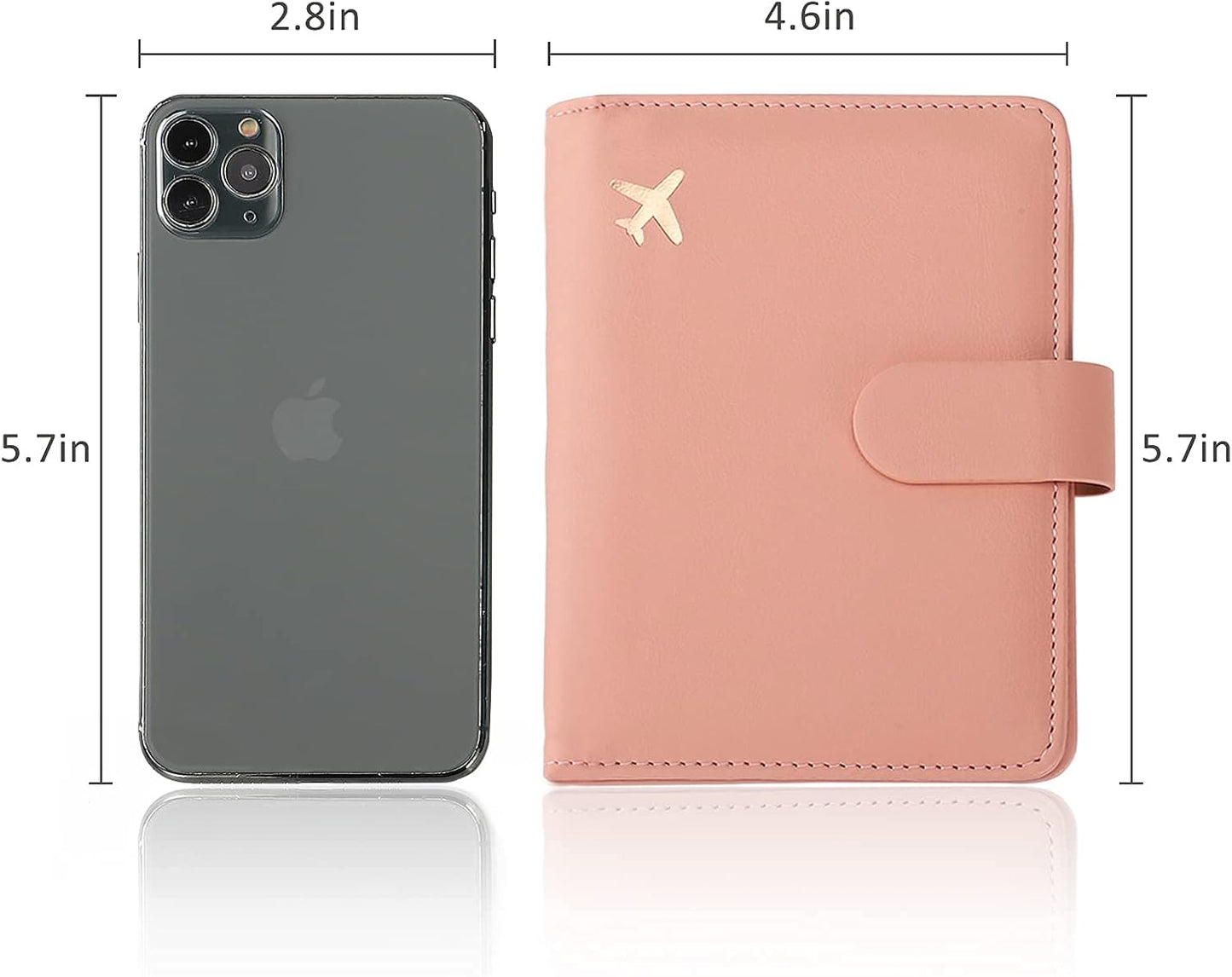 Melsbrinna Premium Leather Passport Holder Covers Case, Waterproof Rfid Blocking Travel Wallet Passport Holder with Pen Holder, Cute Passport Book for Women/Men