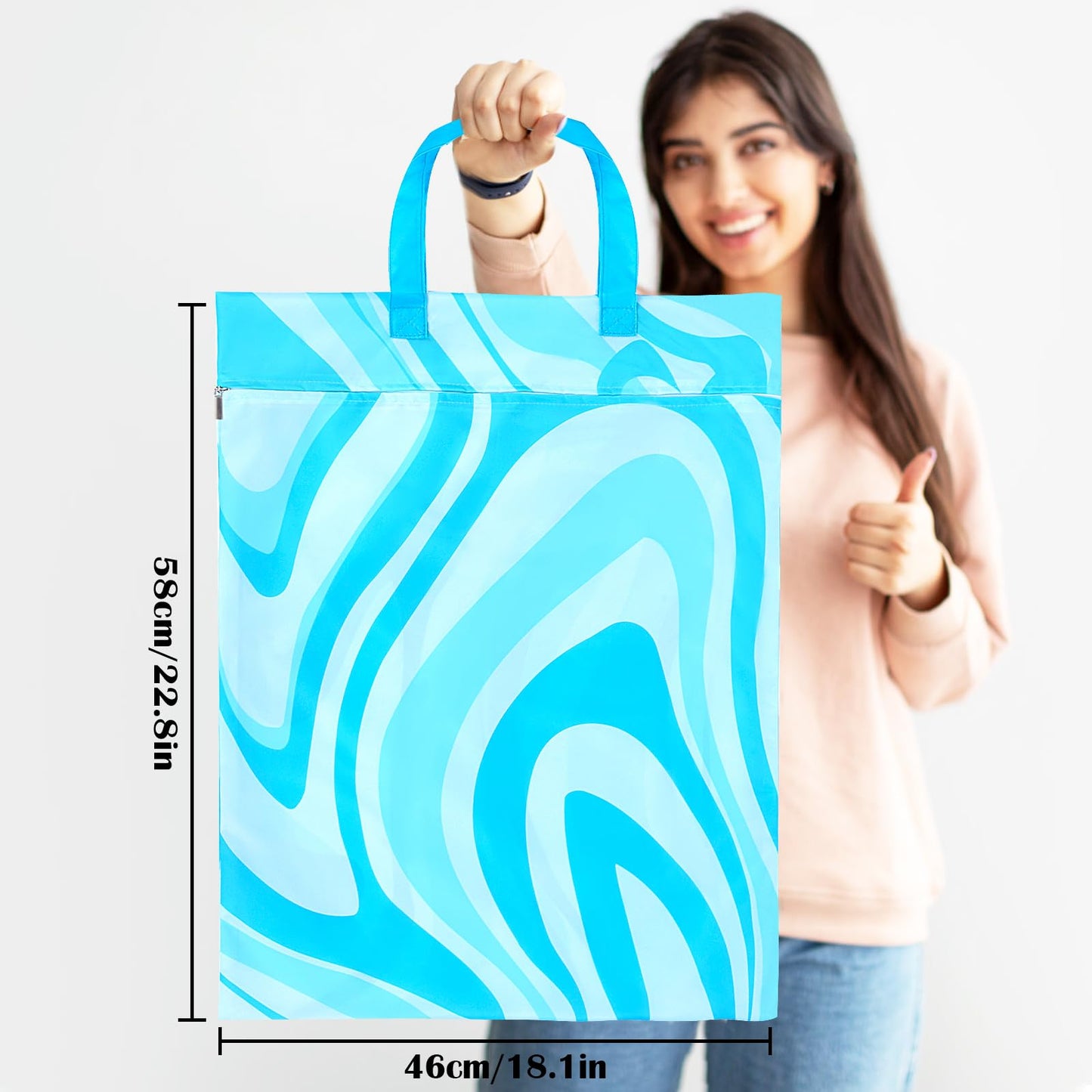 2 Pcs Large Travel Laundry Bag Waterproof with handle Washable Dirty Clothes Bag for Traveling Wet Dry Bag Bathing Suit Workout Bag for Gym Clothes Laundry Wet Clothes Swimming Pool College Dorm