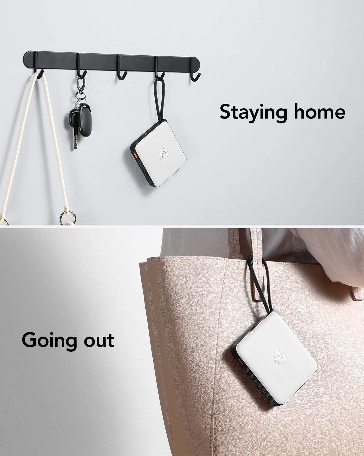 VRURC Portable Charger with Built-in Cable, 10000mAh 22.5W Fast Charging USB C Battery Pack, Cell Phone Power Bank for iPhone 17 16 15 Samsung Galaxy S25 S24 S23 Series Android Tablet, Black(1 Pack)