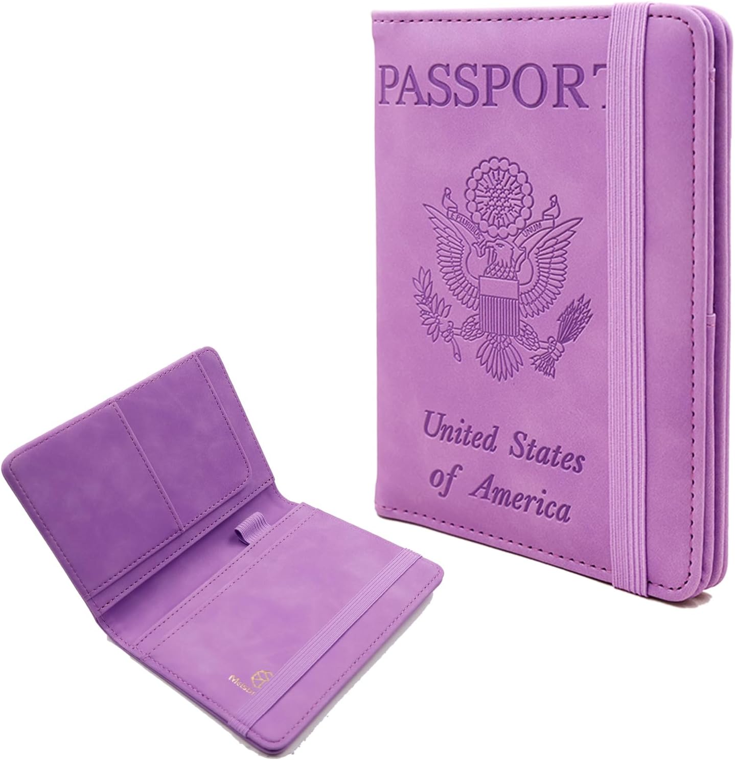 Melsbrinna Premium Leather Passport Holder Covers Case, Waterproof Rfid Blocking Travel Wallet Passport Holder with Pen Holder, Cute Passport Book for Women/Men