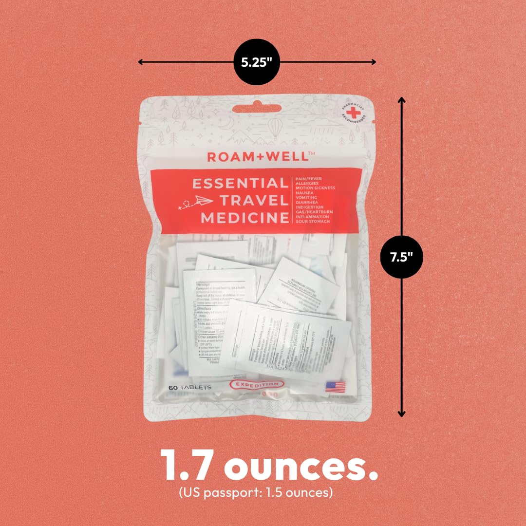 Essential Travel Medicine Kit, OTC Travel Medication, TSA Approved (Business | 18 Tablets)