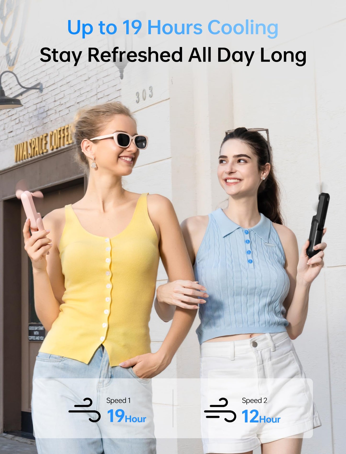 JISULIFE Handheld Mini Fan, 3 IN 1 USB Rechargeable Portable Fan [12-19 Working Hours] with Power Bank, Flashlight, Pocket Design for Travel/Summer/Concerts/Lash, Gifts for Women(Green)