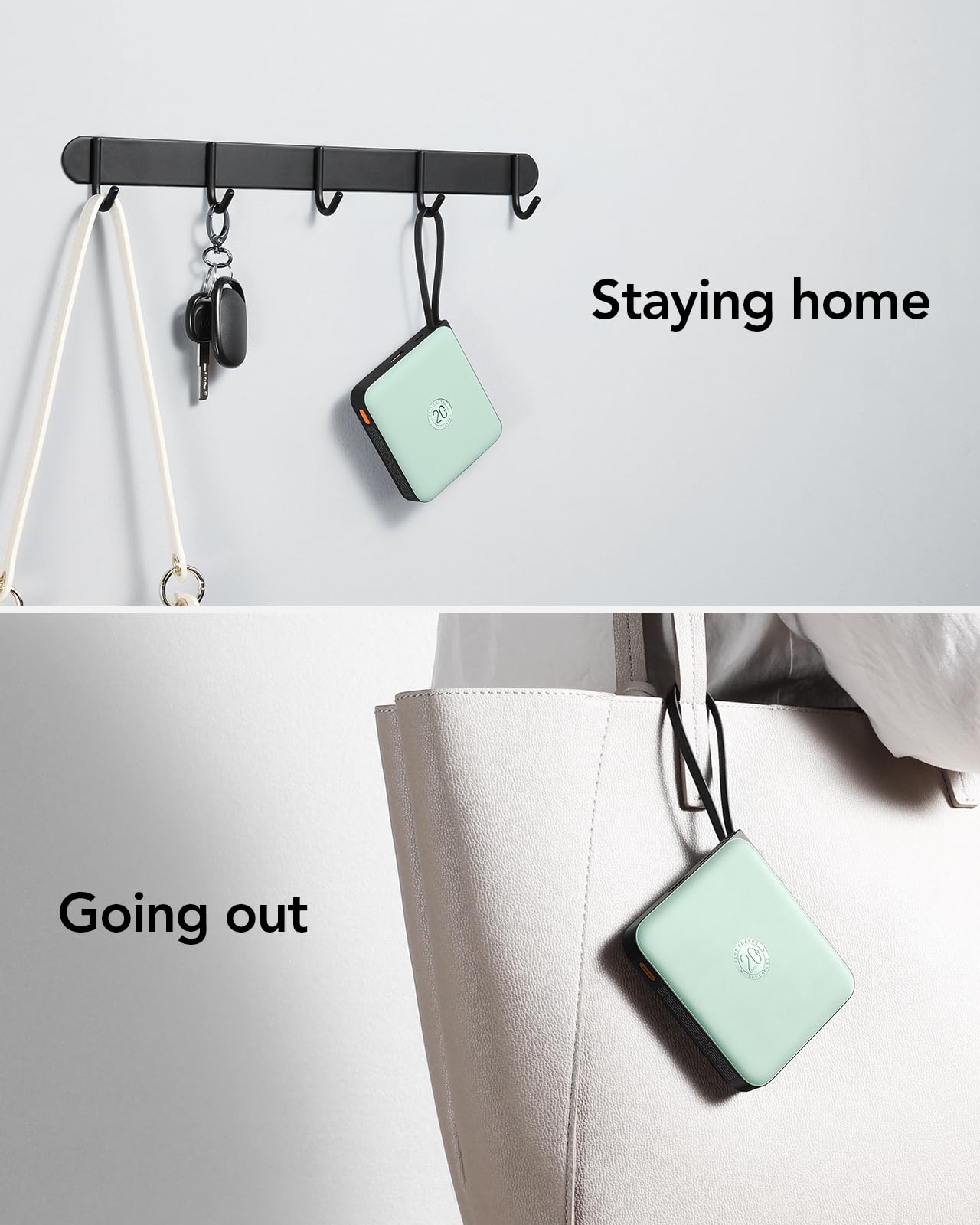 VRURC Portable Charger with Built-in Cable, 10000mAh 22.5W Fast Charging USB C Battery Pack, Cell Phone Power Bank for iPhone 17 16 15 Samsung Galaxy S25 S24 S23 Series Android Tablet, Black(1 Pack)