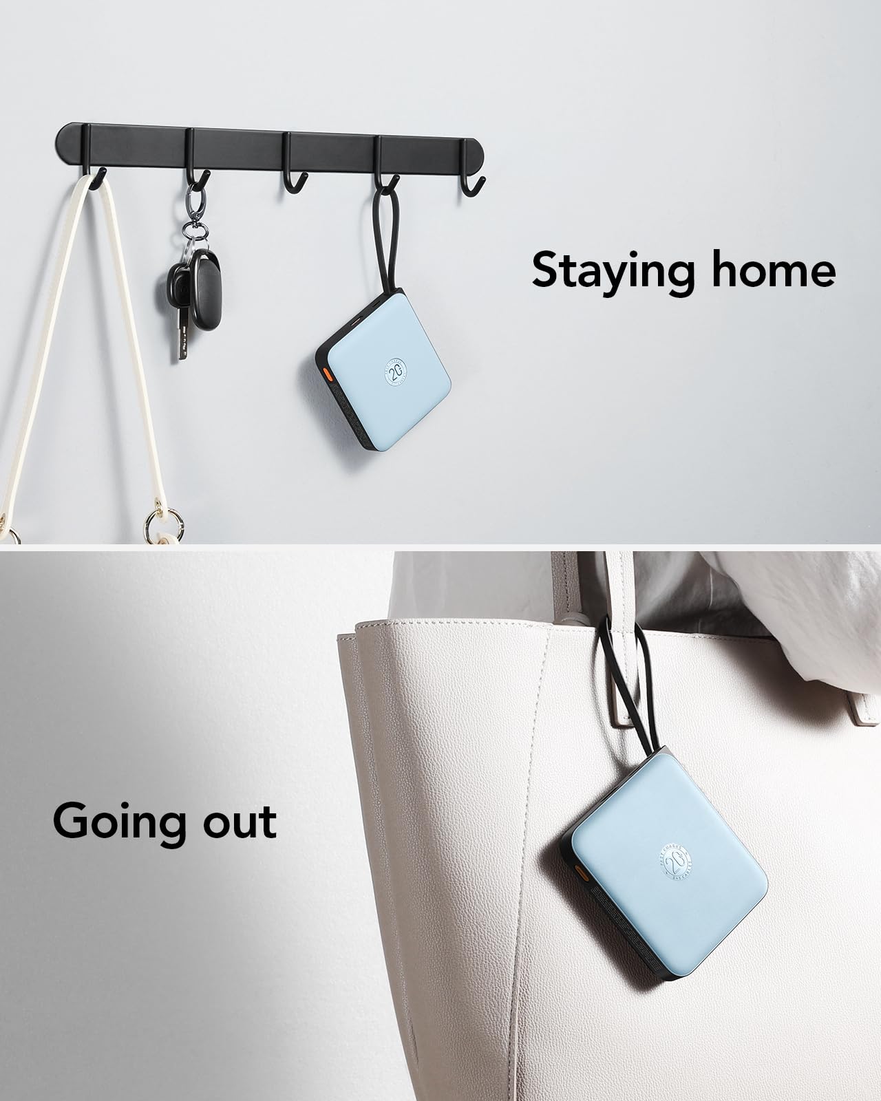 VRURC Portable Charger with Built-in Cable, 10000mAh 22.5W Fast Charging USB C Battery Pack, Cell Phone Power Bank for iPhone 17 16 15 Samsung Galaxy S25 S24 S23 Series Android Tablet, Black(1 Pack)