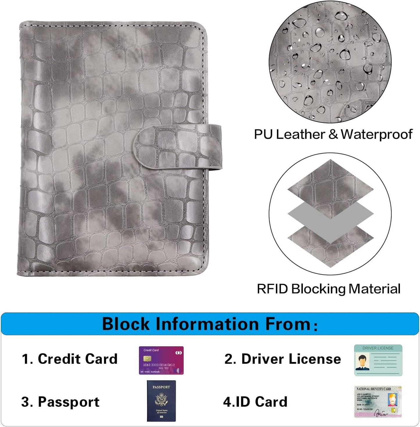 Melsbrinna Premium Leather Passport Holder Covers Case, Waterproof Rfid Blocking Travel Wallet Passport Holder with Pen Holder, Cute Passport Book for Women/Men