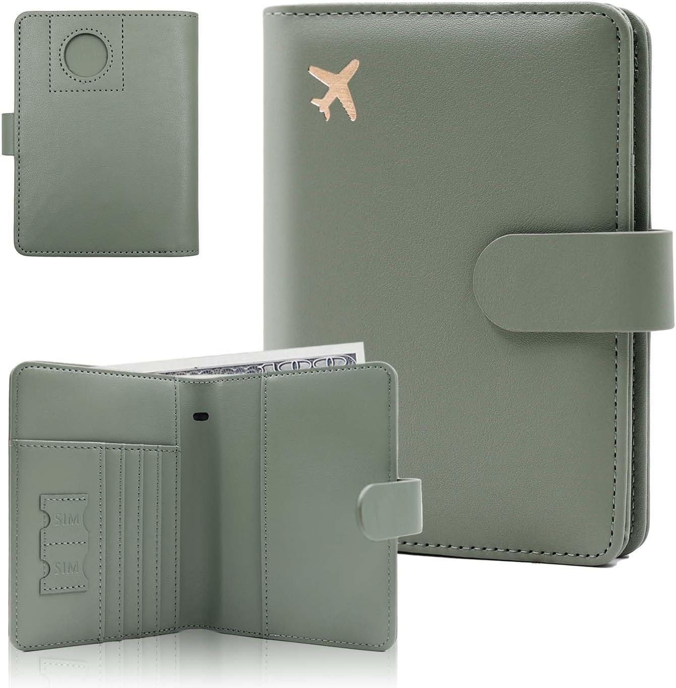 Melsbrinna Premium Leather Passport Holder Covers Case, Waterproof Rfid Blocking Travel Wallet Passport Holder with Pen Holder, Cute Passport Book for Women/Men