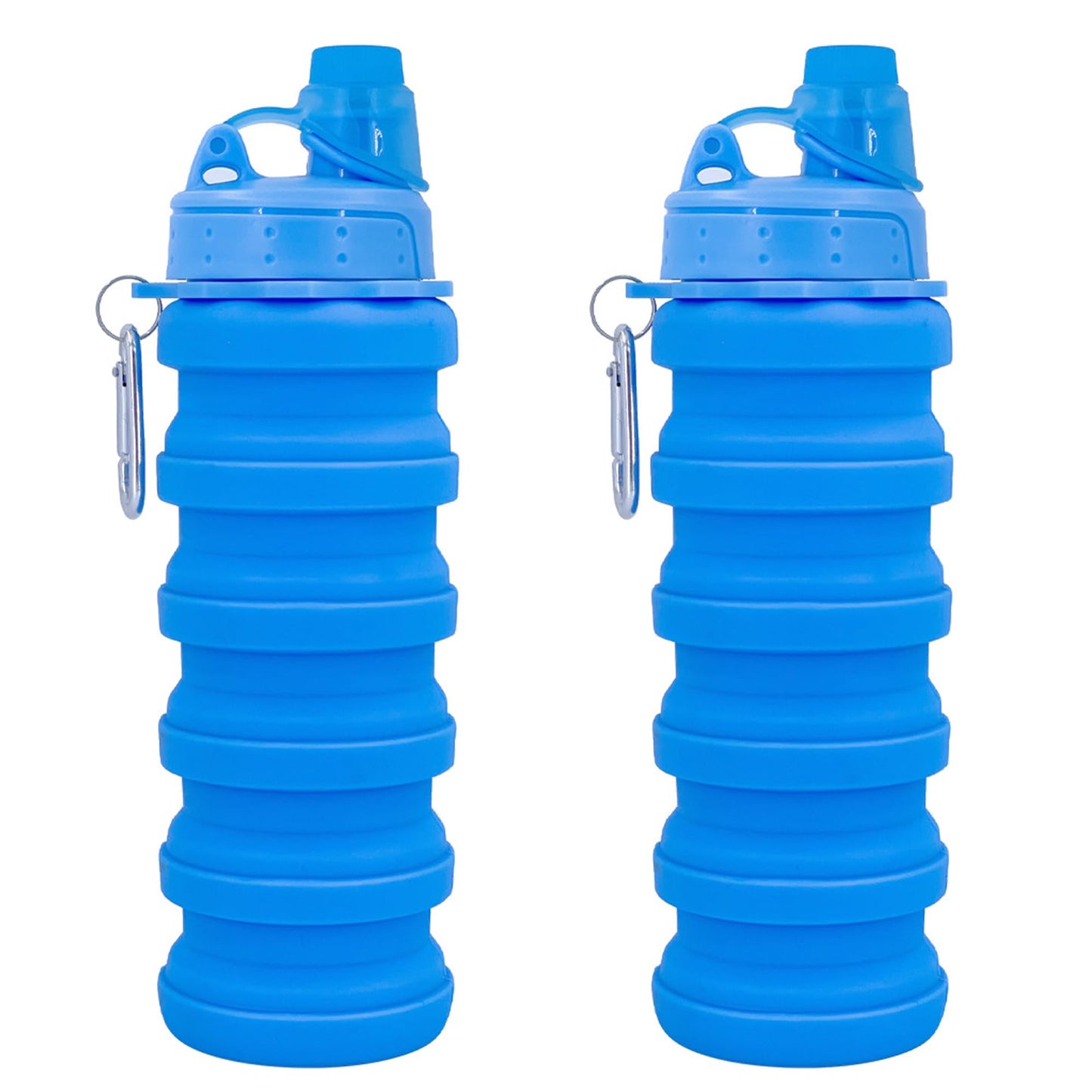 Collapsible Water Bottles Travel water bottle Sports Portable Sport Water Bottle Reusable Water Bottles comes with mountaineering Buckle 500ml silicone Water-proof camping water bottle