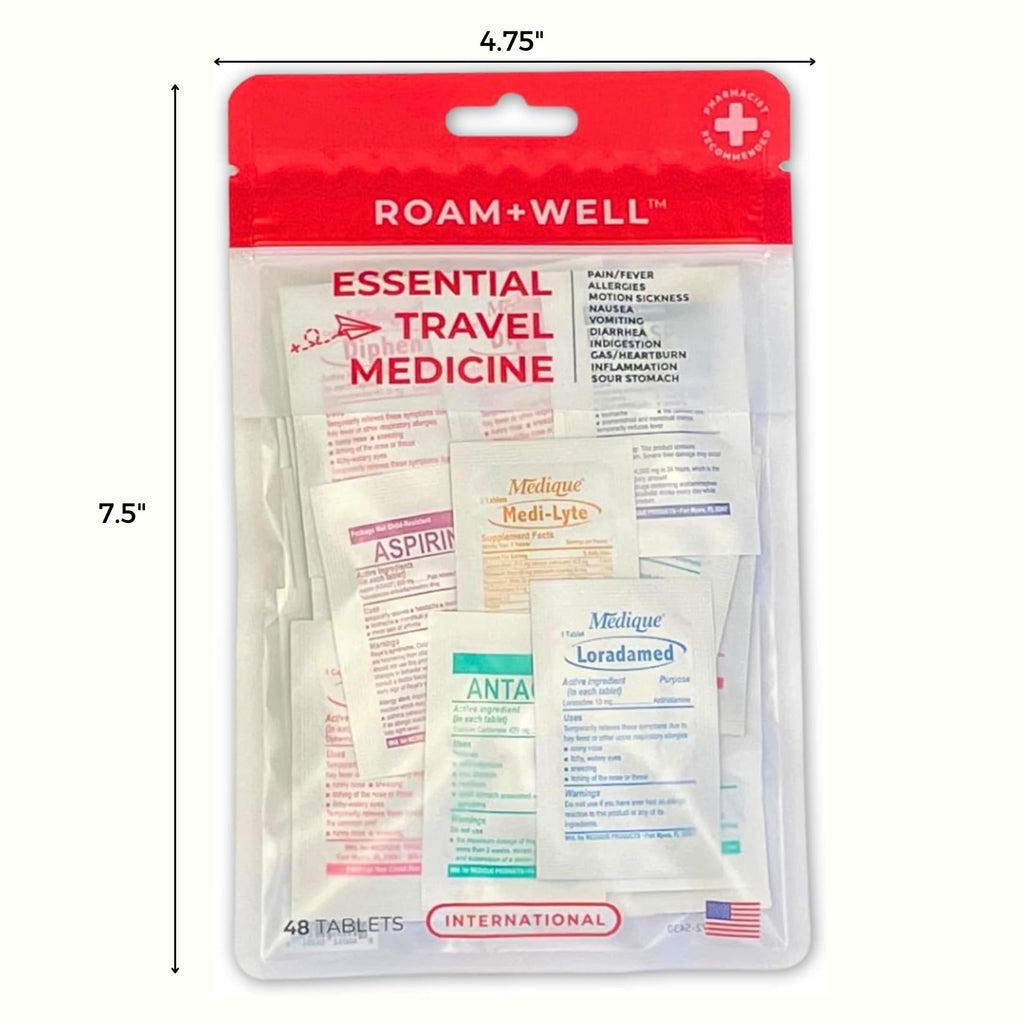 Essential Travel Medicine Kit, OTC Travel Medication, TSA Approved (Business | 18 Tablets)