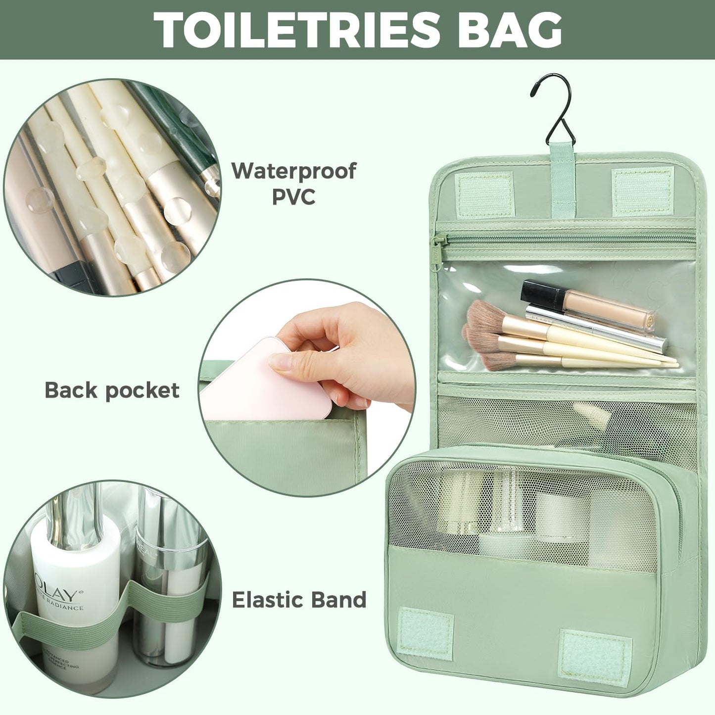 BAGAIL 4 Set/6 Set/8 Set Compression Packing Cubes Travel Accessories Expandable Packing Organizers (Half Mesh, 6-Black)