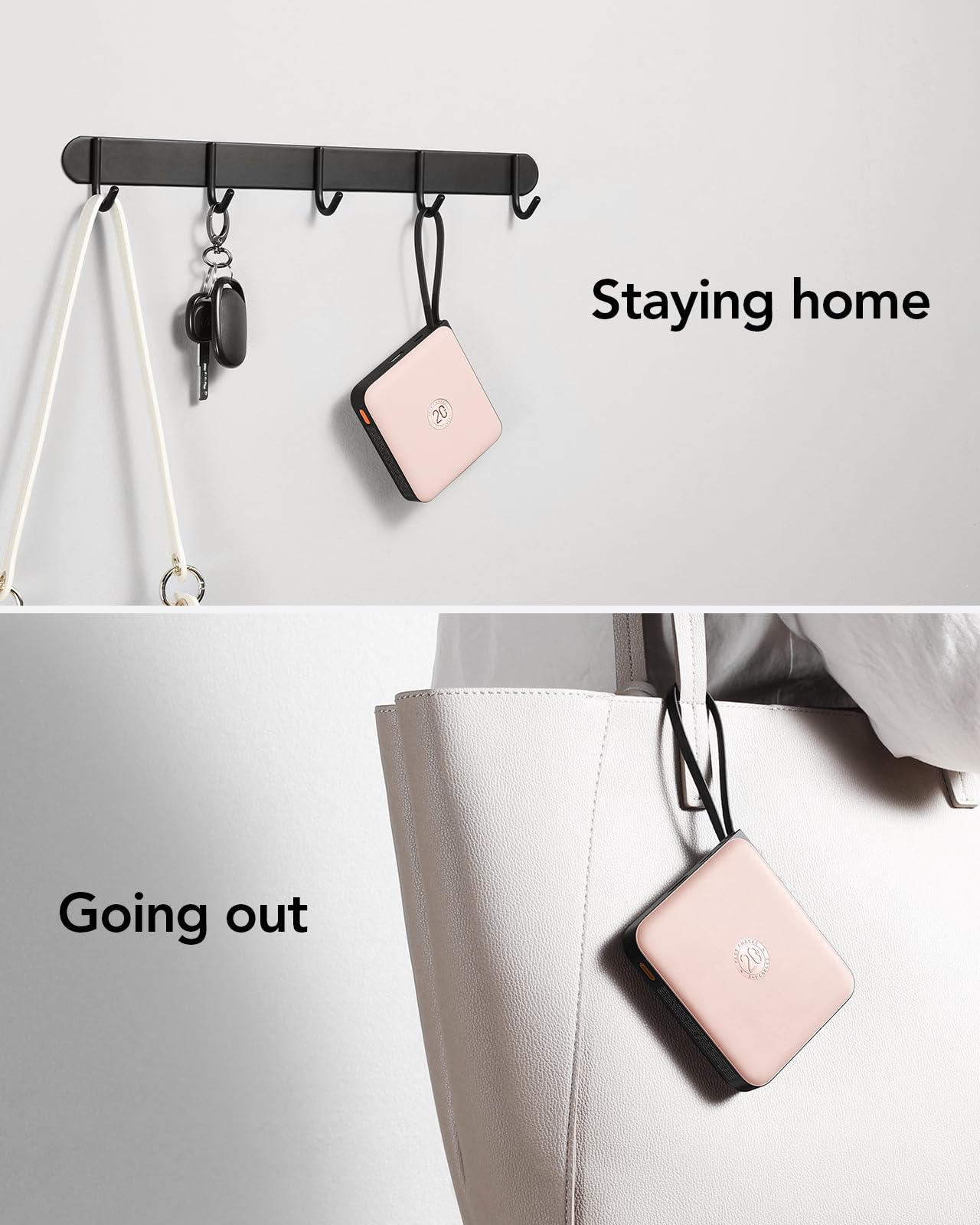 VRURC Portable Charger with Built-in Cable, 10000mAh 22.5W Fast Charging USB C Battery Pack, Cell Phone Power Bank for iPhone 17 16 15 Samsung Galaxy S25 S24 S23 Series Android Tablet, Black(1 Pack)