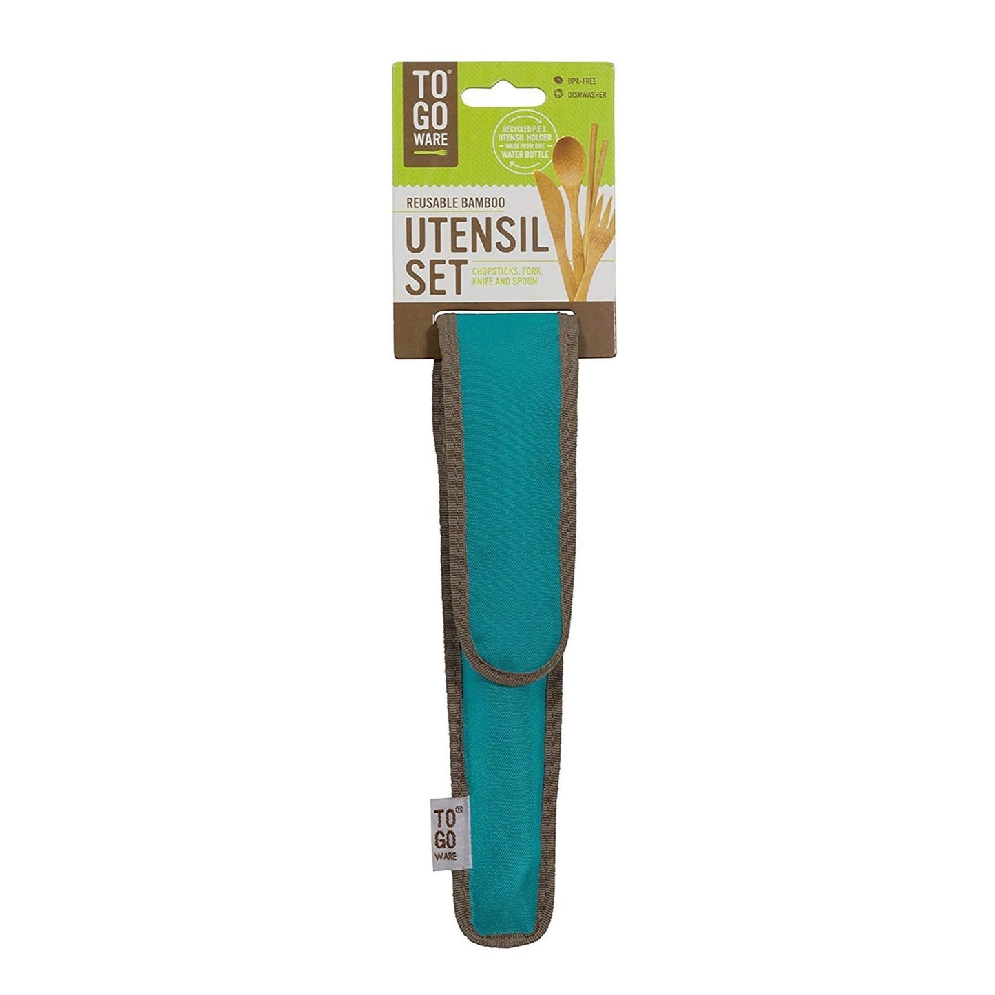 To Go Ware To Go Ware Reusable Bamboo Travel Utensils with Carrying Case & Carabiner Clip | Bamboo Utensils | Eco Friendly