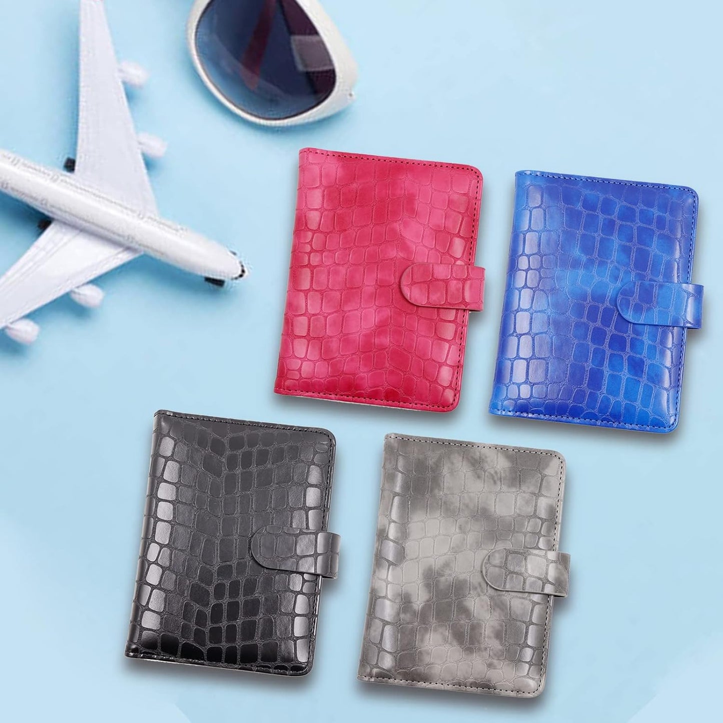 Melsbrinna Premium Leather Passport Holder Covers Case, Waterproof Rfid Blocking Travel Wallet Passport Holder with Pen Holder, Cute Passport Book for Women/Men