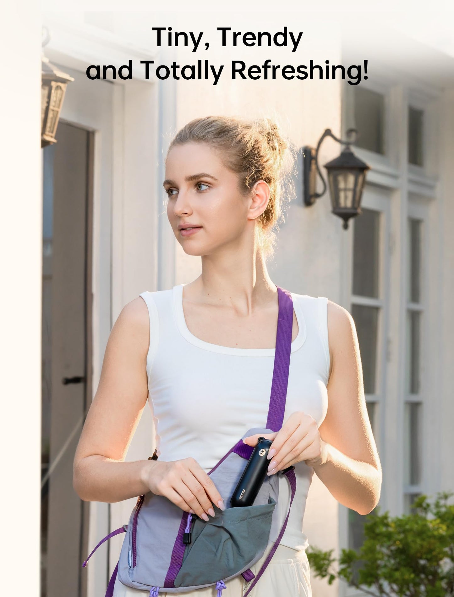 JISULIFE Handheld Mini Fan, 3 IN 1 USB Rechargeable Portable Fan [12-19 Working Hours] with Power Bank, Flashlight, Pocket Design for Travel/Summer/Concerts/Lash, Gifts for Women(Green)