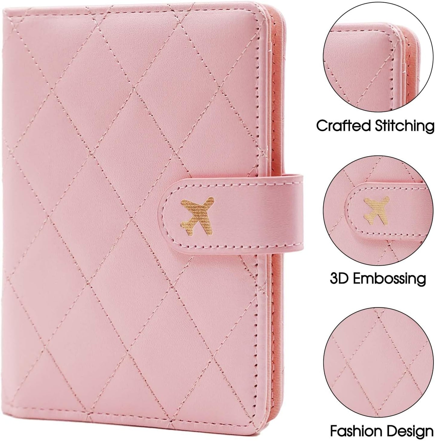 Melsbrinna Premium Leather Passport Holder Covers Case, Waterproof Rfid Blocking Travel Wallet Passport Holder with Pen Holder, Cute Passport Book for Women/Men