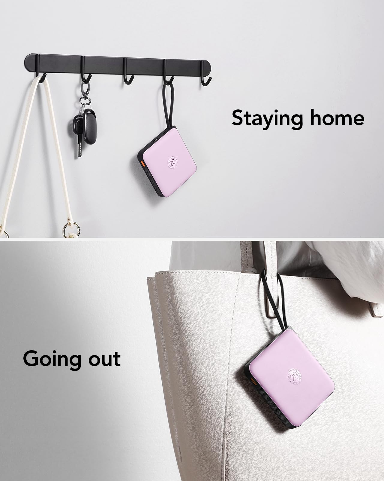 VRURC Portable Charger with Built-in Cable, 10000mAh 22.5W Fast Charging USB C Battery Pack, Cell Phone Power Bank for iPhone 17 16 15 Samsung Galaxy S25 S24 S23 Series Android Tablet, Black(1 Pack)