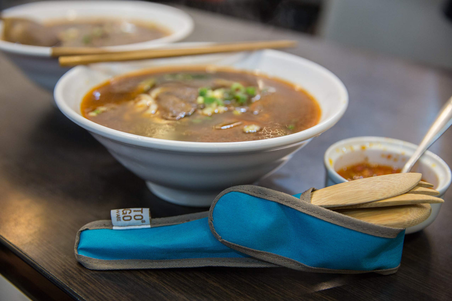 To Go Ware To Go Ware Reusable Bamboo Travel Utensils with Carrying Case & Carabiner Clip | Bamboo Utensils | Eco Friendly