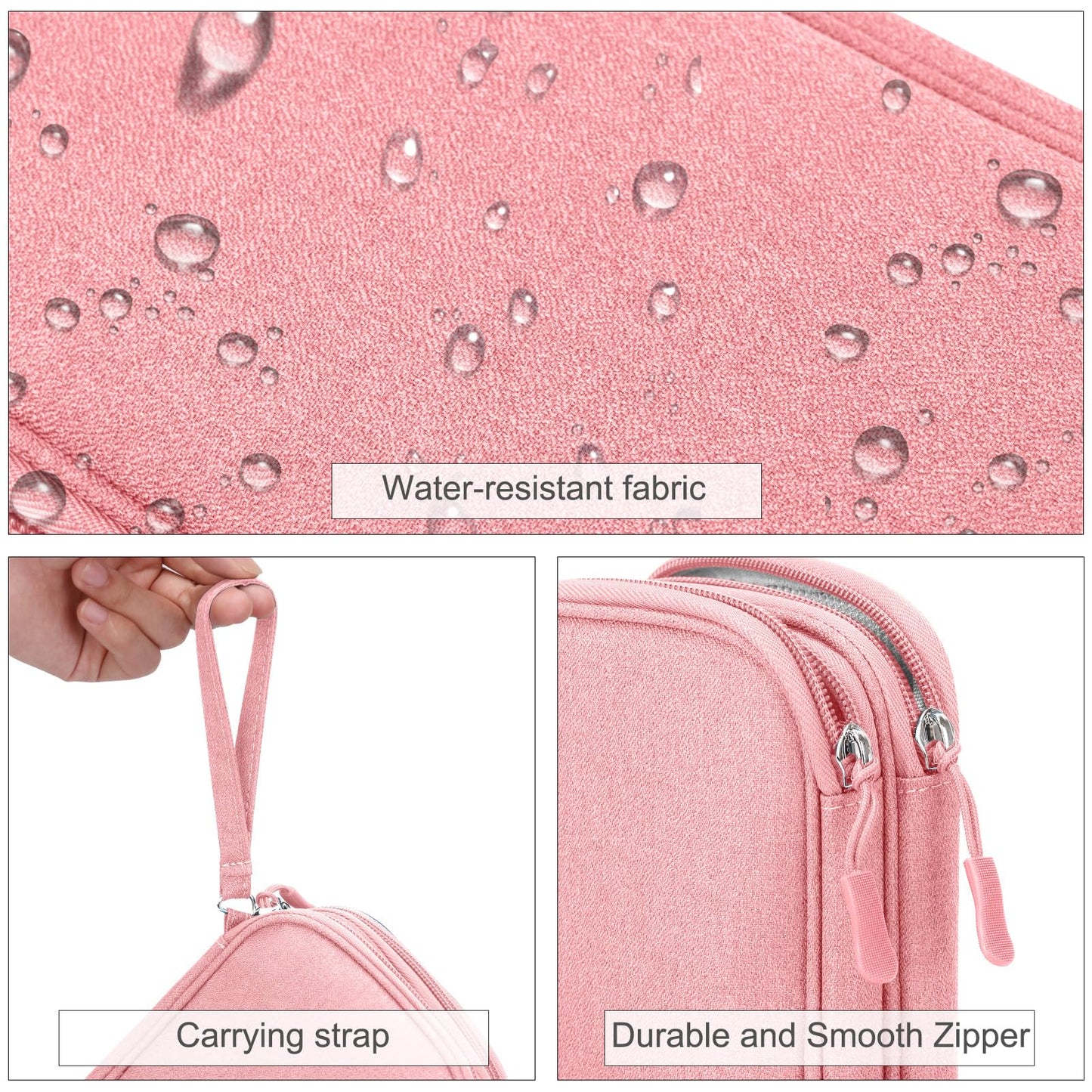 FYY Travel Cable Organizer Pouch Electronic Accessories Carry Case Portable Waterproof Double Layers All-in-One Storage Bag for Cord, Charger, Phone, Earphone Black