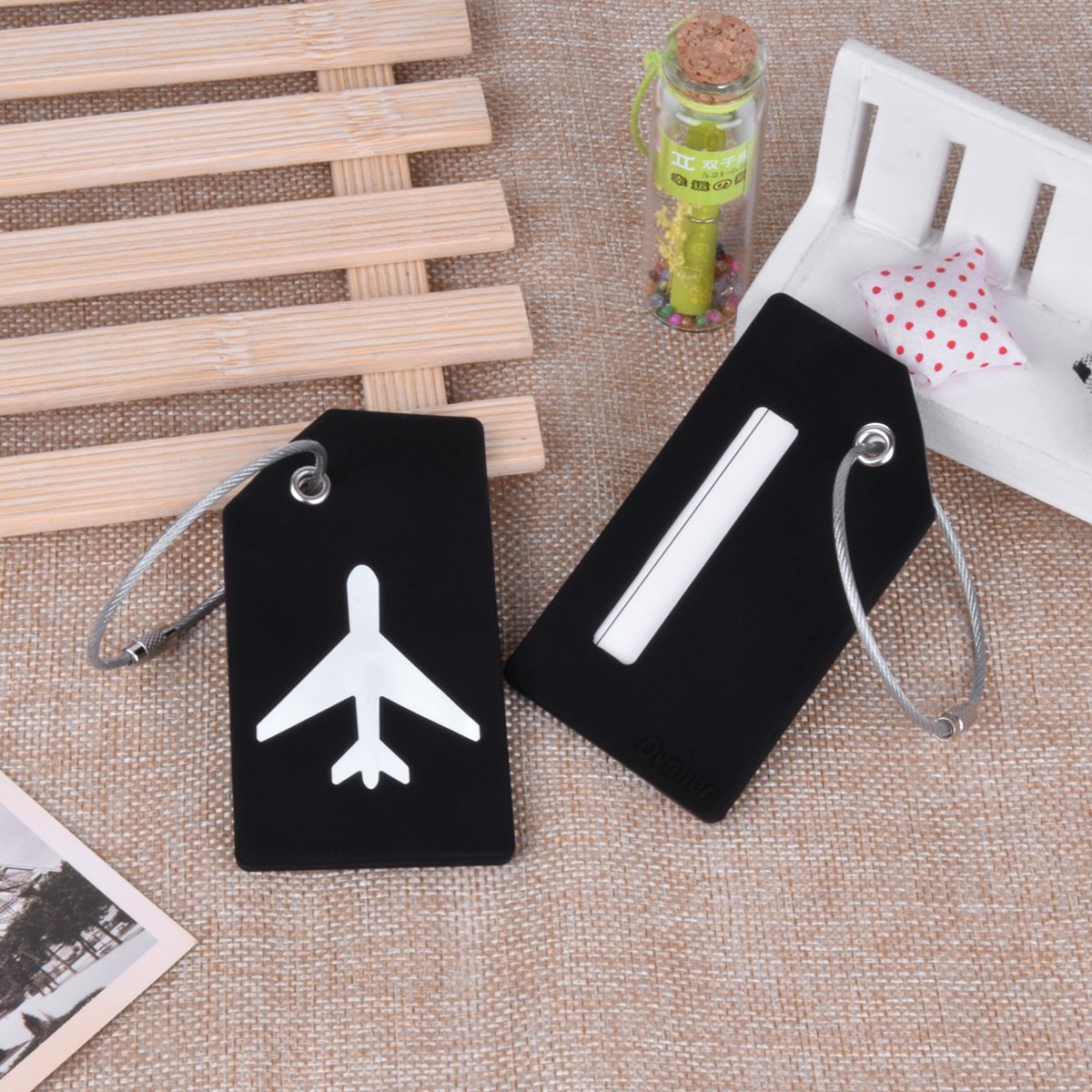 Silicone Luggage Tag with Name ID Card Perfect to Quickly Spot Luggage Suitcase
